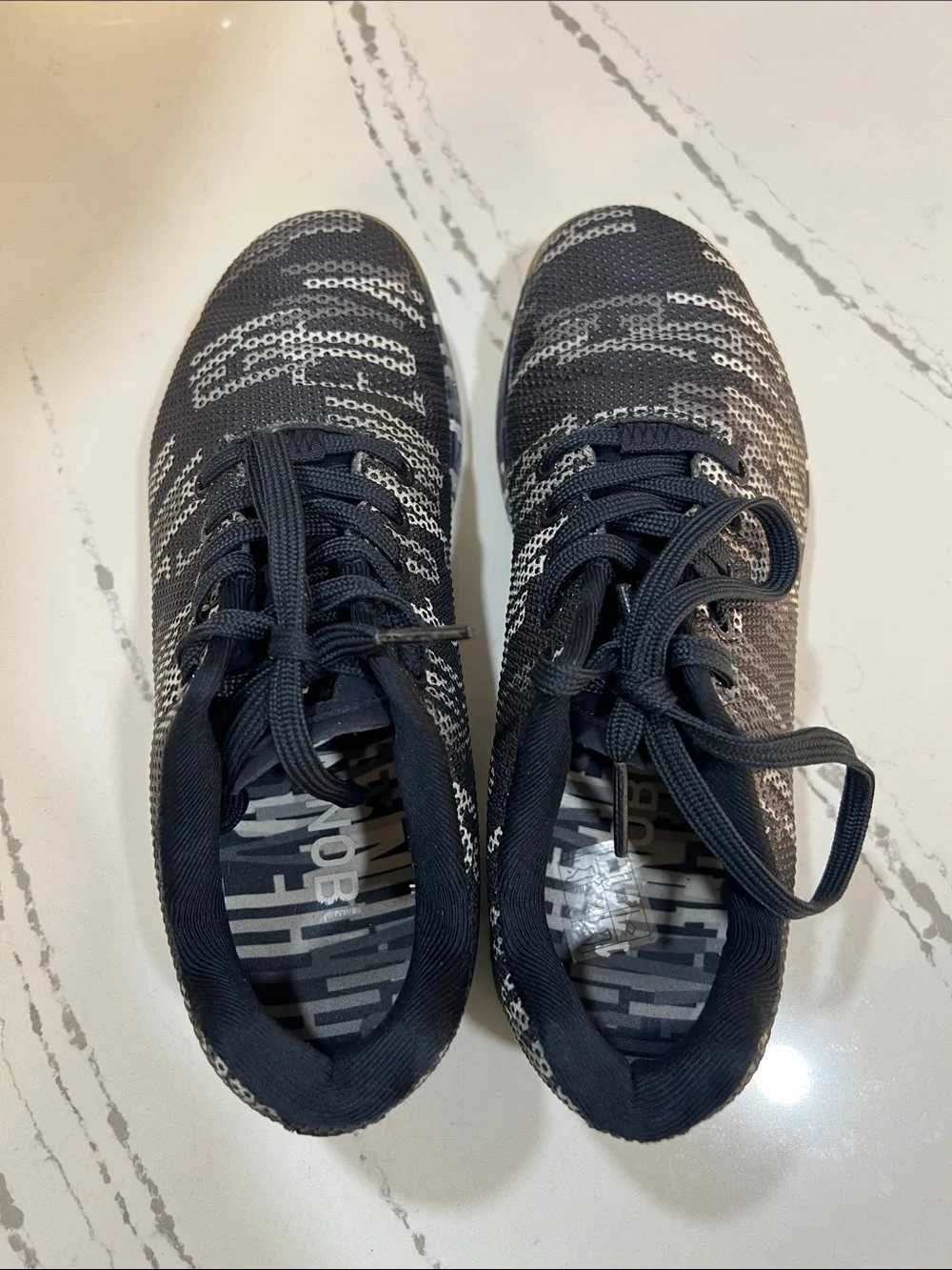 NOBULL Black and White Knit Training Shoes size W9